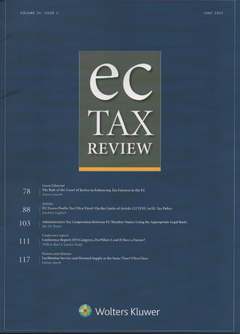 Cover EC Tax Review: Volume 34, Issue 3, June, 2025