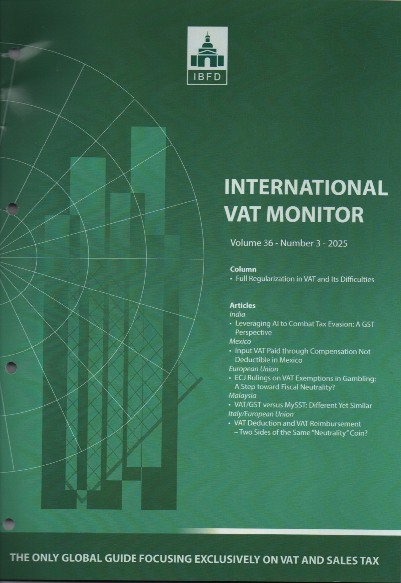 Cover International VAT Monitor Vol. 36 No. 3 - 2025