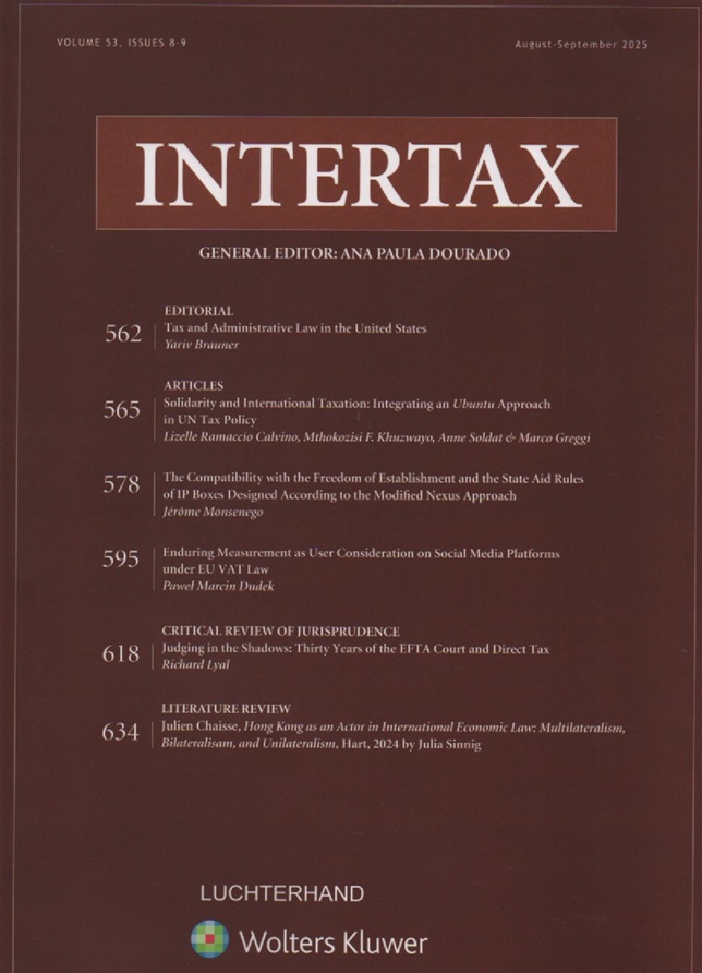 Cover Intertax: Volume 53, Issue 8-9, August-September 2025