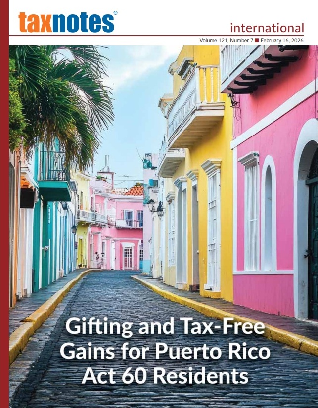 Cover Tax Notes International: Volume 121, Number 7, Feb 16, 2026