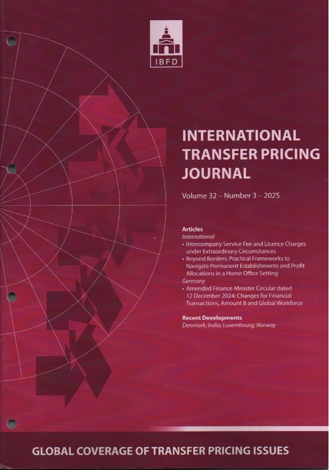Cover International Transfer Pricing Journal Vol. 32 No. 3 - 2025