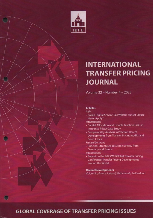 Cover International Transfer Pricing Journal Vol. 32 No. 4 - 2025