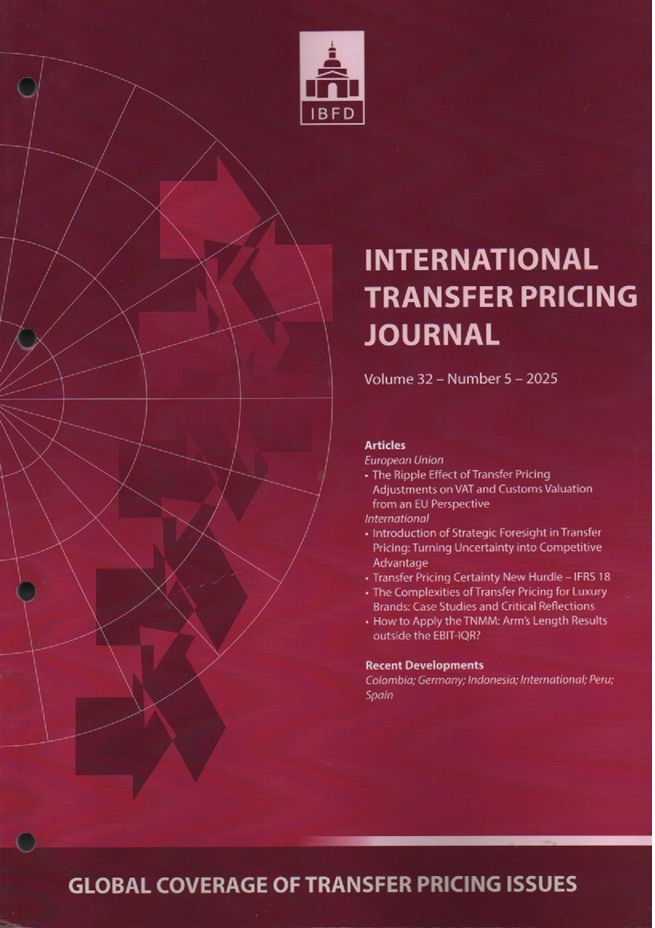 Cover International Transfer Pricing Journal Vol. 32 No. 5 - 2025