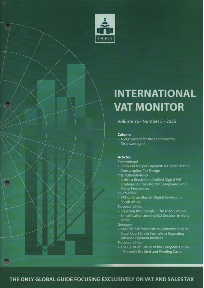Cover International VAT Monitor Vol. 36 No. 5 - 2025