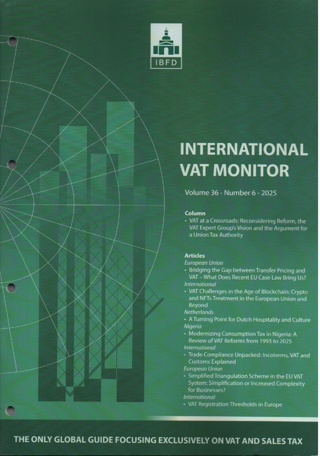 Cover International VAT Monitor Vol. 36 No. 6 - 2025