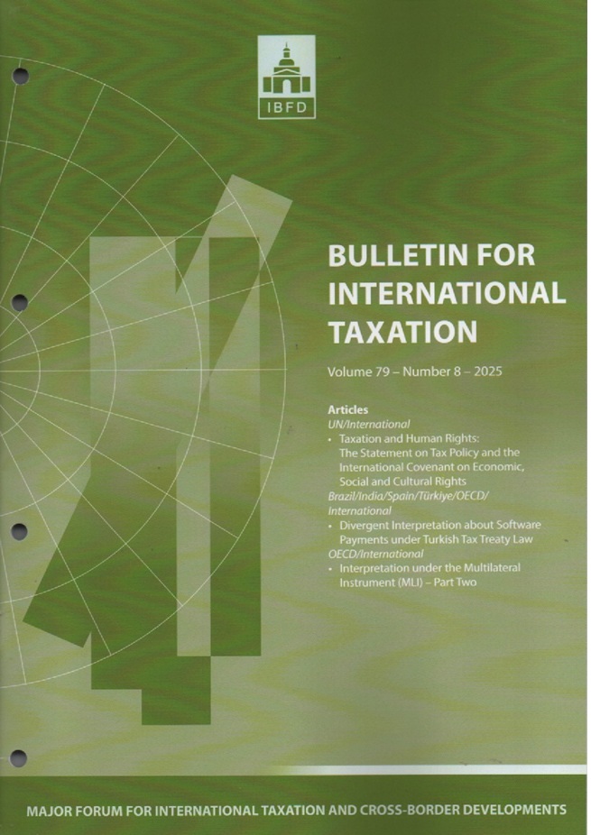 Cover Bulletin for International Taxation Vol. 79 No. 8 - 2025