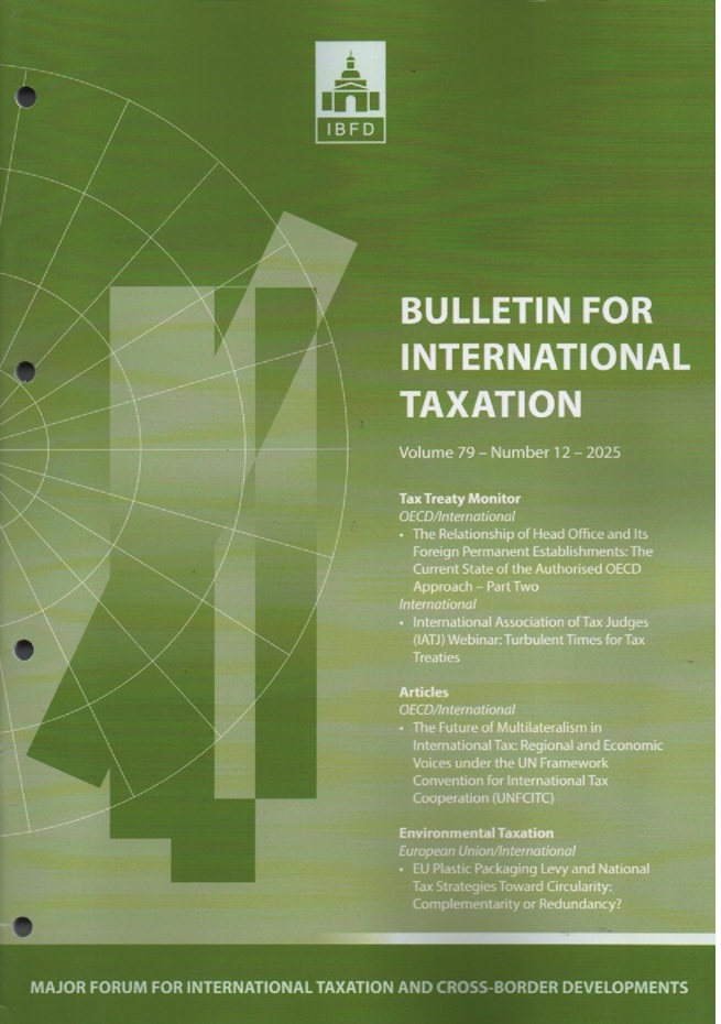 Cover Bulletin for International Taxation Vol. 79 No. 12 - 2025