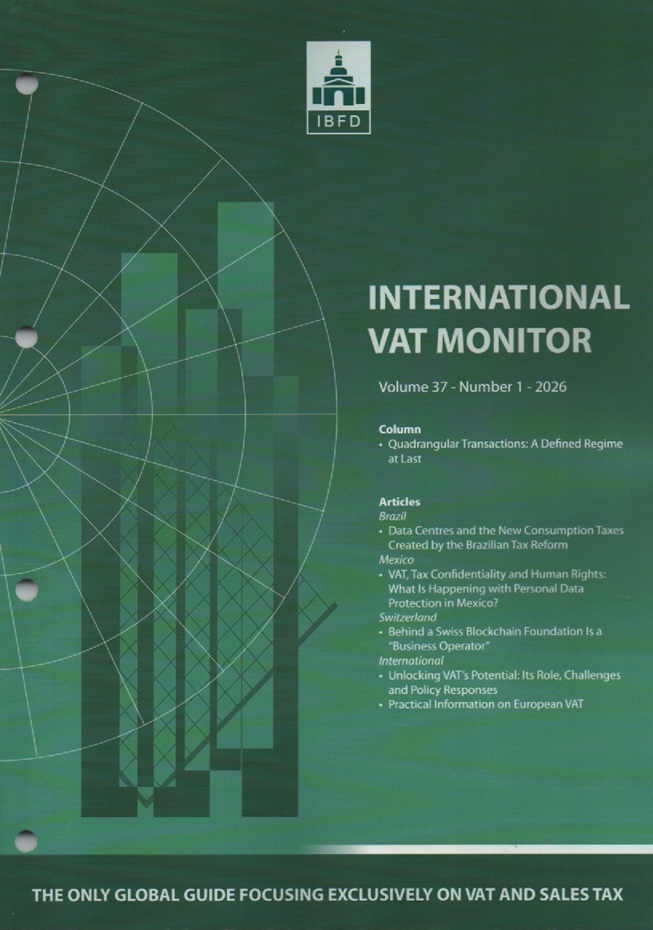 Cover International VAT Monitor Vol. 37 No. 1 - 2026