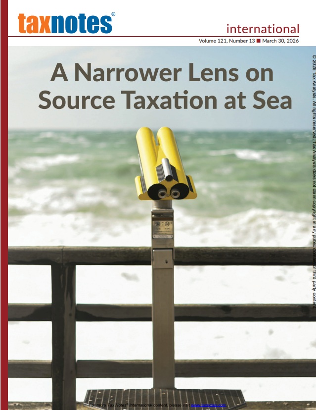 Cover Tax Notes International: Volume 121, Number 13, March 30, 2026