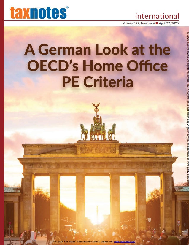 Cover Tax Notes International: Volume 122, Number 4, Apr 27, 2026