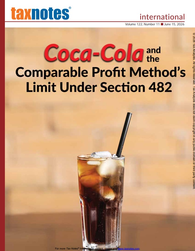 Cover Tax Notes International: Volume 122, Number 11, June 15, 2026