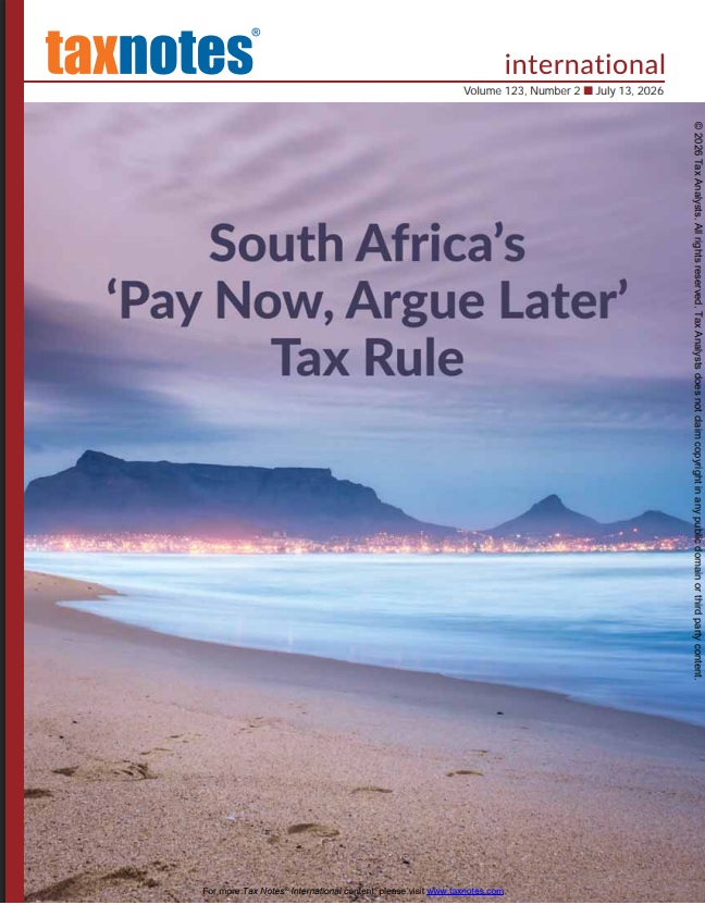Cover Tax Notes International: Volume 123, Number 2, July 13, 2026