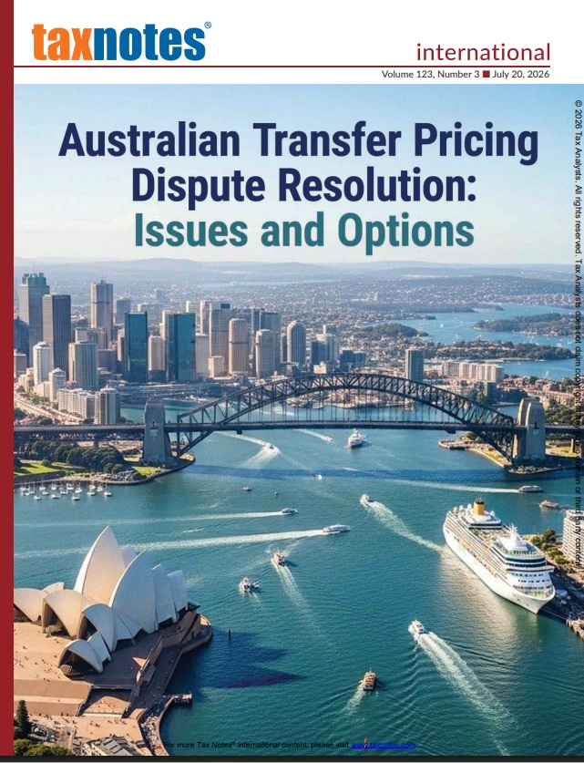 Cover Tax Notes International: Volume 123, Number 3, July 20, 2026