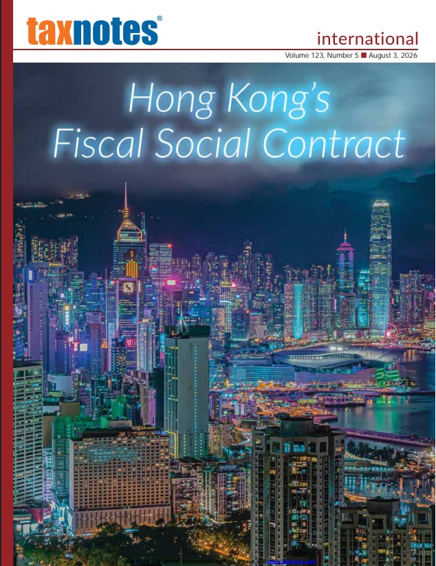 Cover Tax Notes International: Volume 123, Number 5, Aug 3, 2026