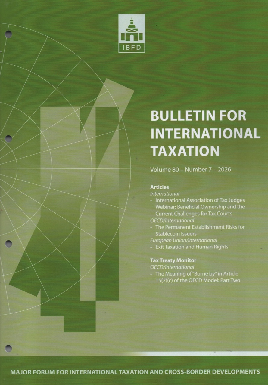 Cover Bulletin for International Taxation Vol. 80 No. 7 - 2026