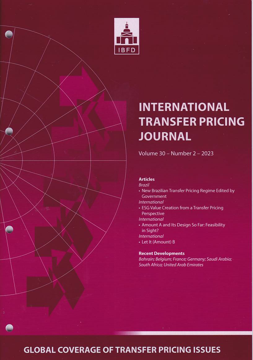Cover International Transfer Pricing Journal Vol. 33 No. 2 - 2026