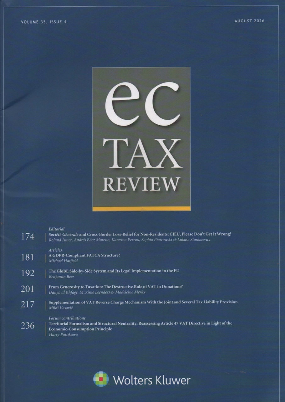 Cover EC Tax Review: Volume 35, Issue 4, August, 2026