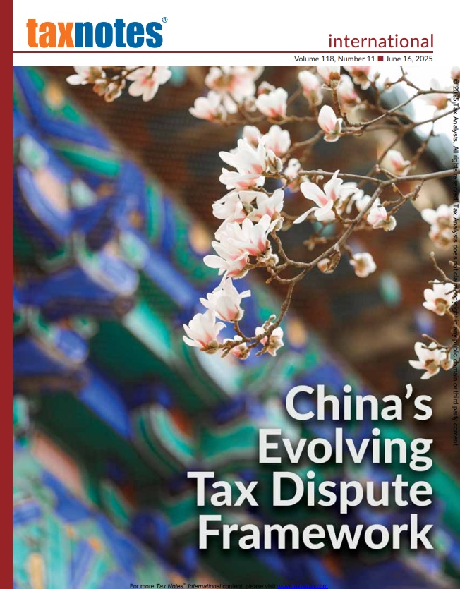 Cover Tax Notes International: Volume 118, Number 11, June 16, 2025