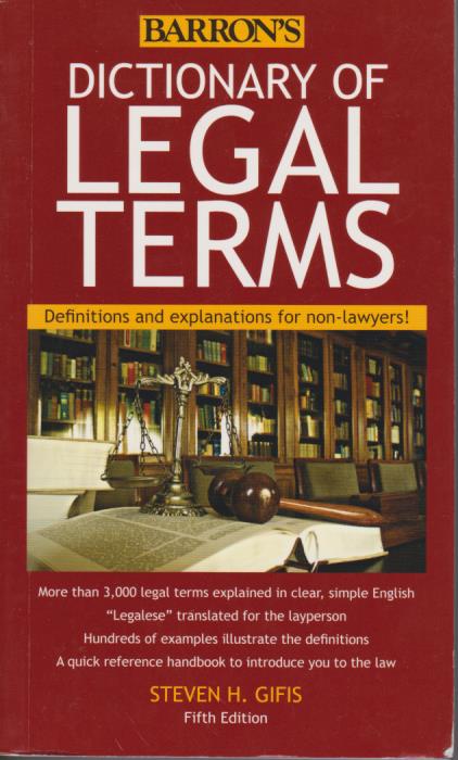 Cover Barron's Dictionary of Legal Terms