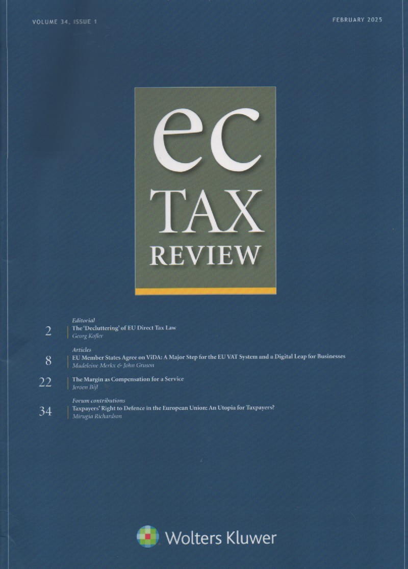Cover EC Tax Review: Volume 34, Issue 1, February, 2025