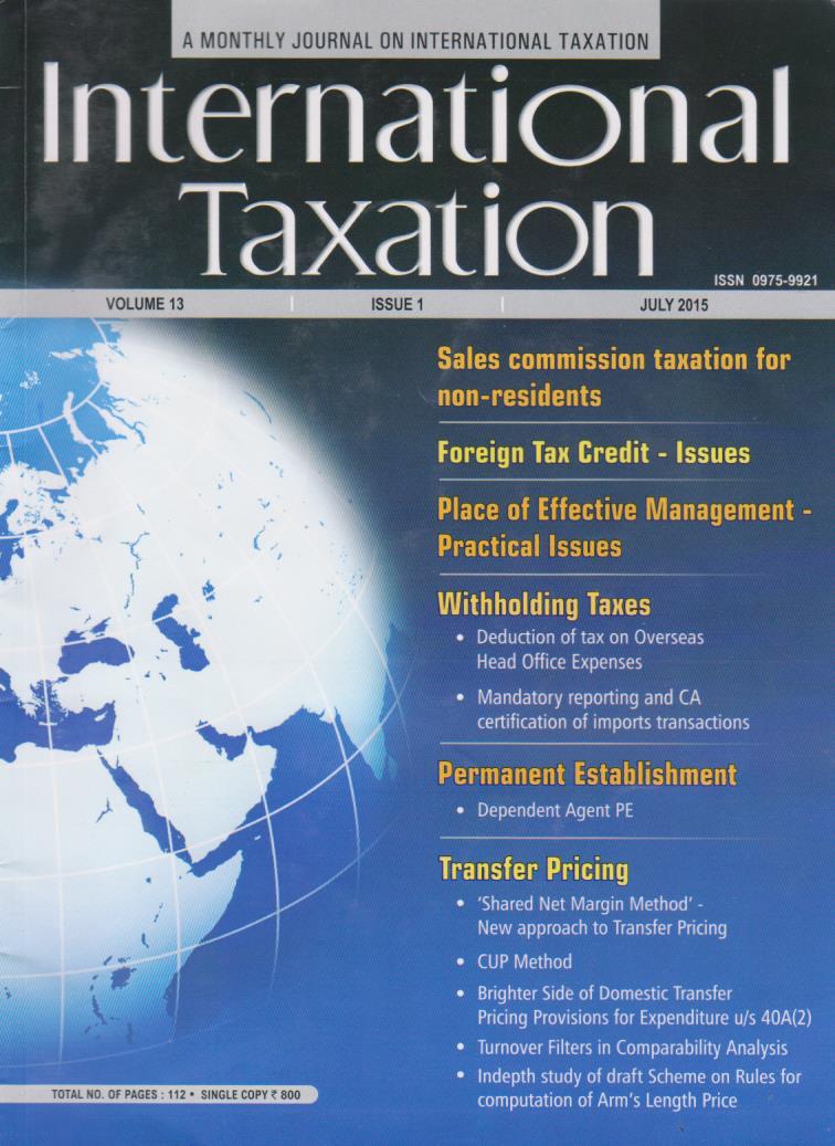 Cover International Taxation : Volume 13, Issue 1, July 2015