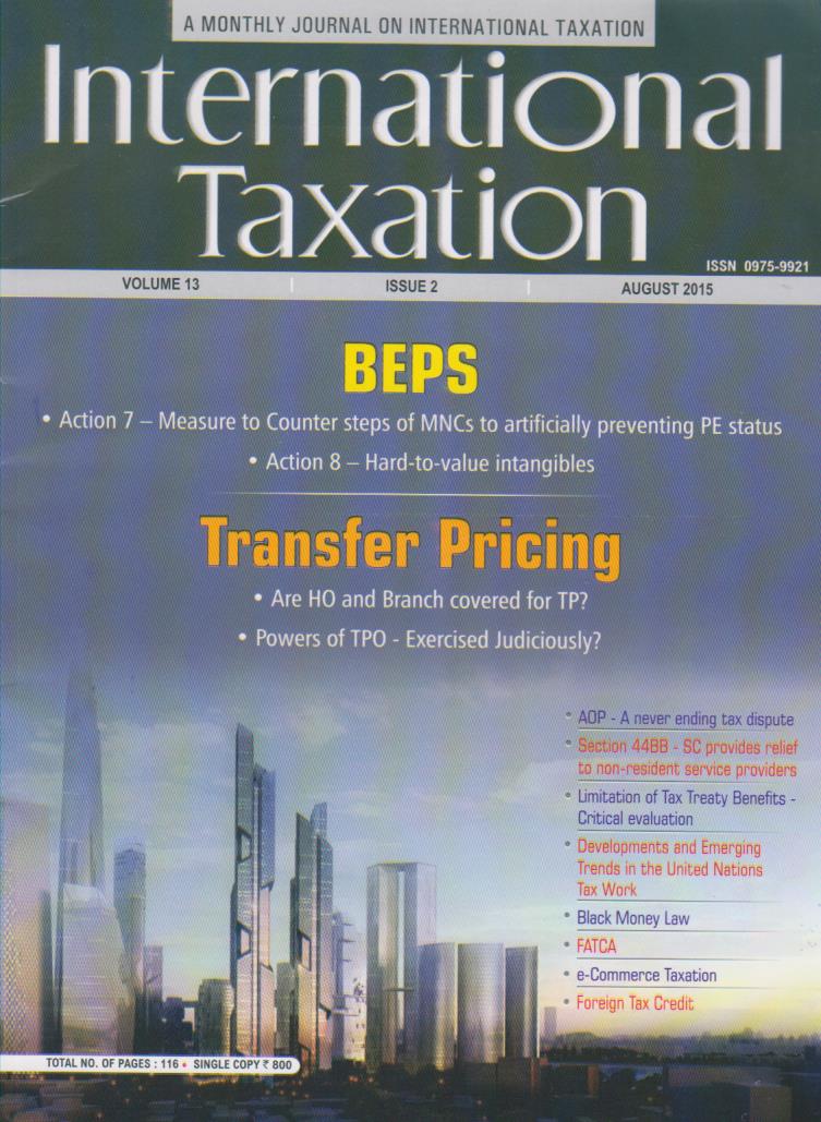 Cover International Taxation : Volume 13, Issue 2, August 2015