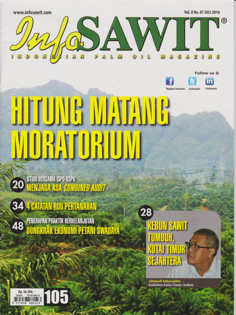 Cover Info Sawit: Indonesian Palm Oil Magazine Vol. X No. 07 Juli 2016