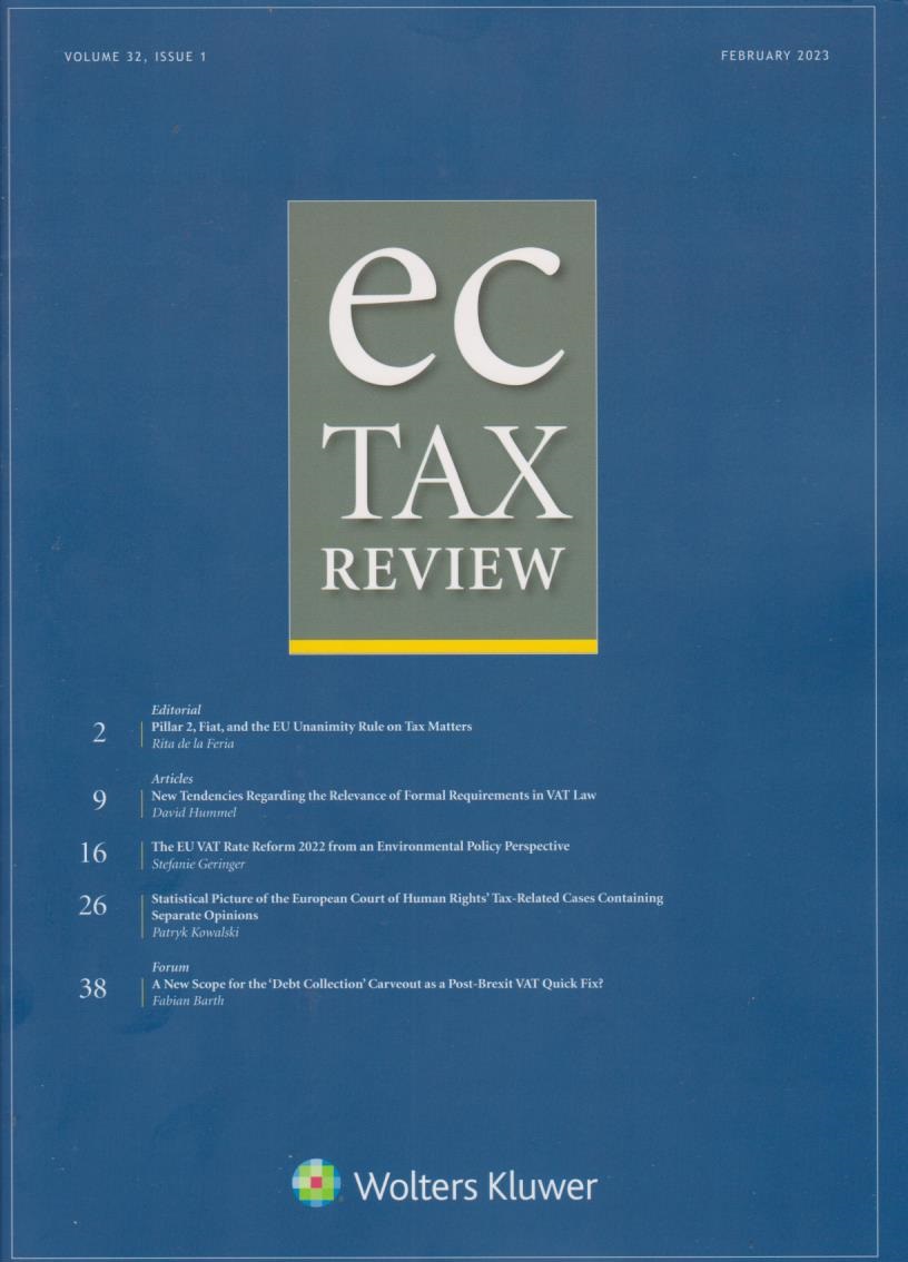 Cover EC Tax Review: Volume 32, Issue 1, February, 2023
