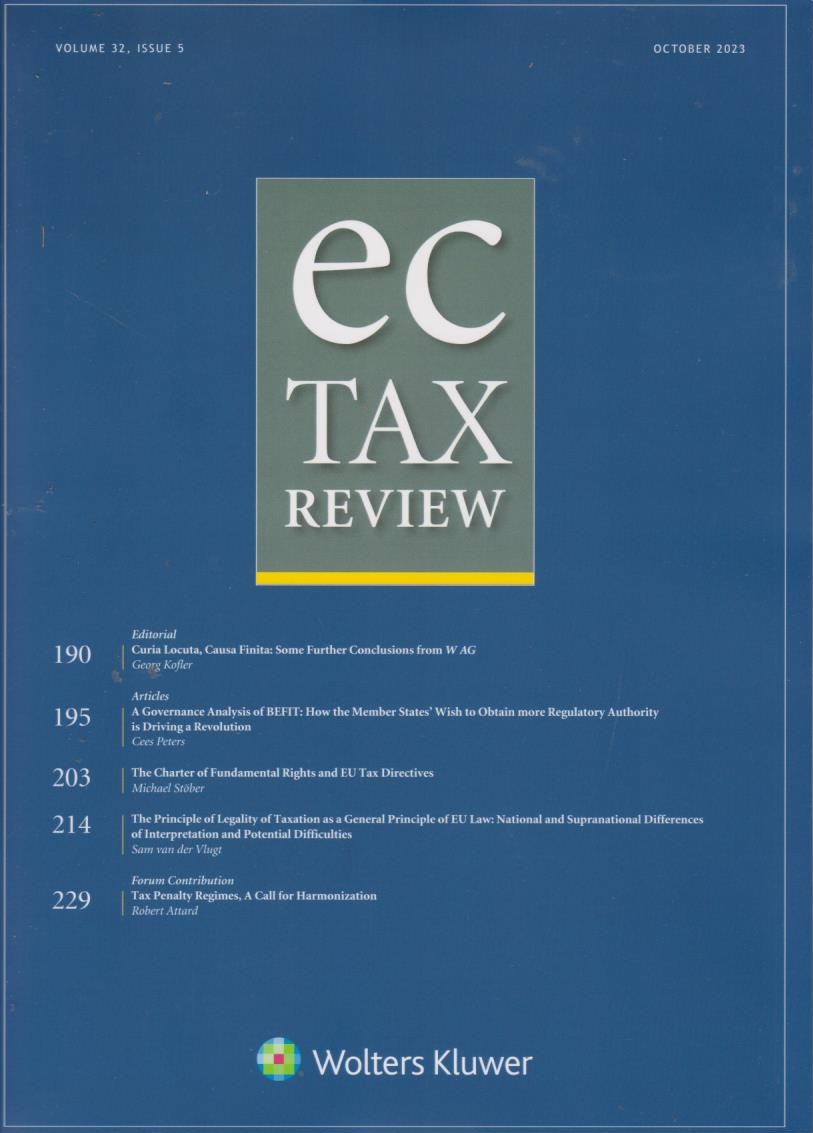 Cover EC Tax Review: Volume 32, Issue 5, October, 2023