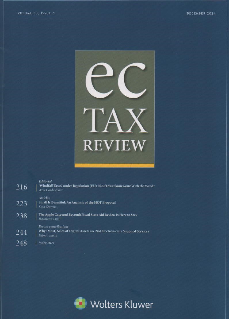 Cover EC Tax Review: Volume 33, Issue 6, December, 2024