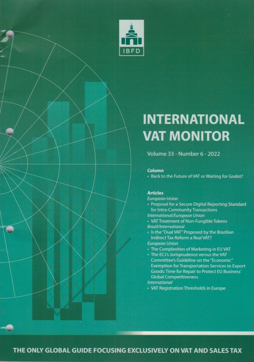 Cover International VAT Monitor Vol. 33 No. 6 - 2022