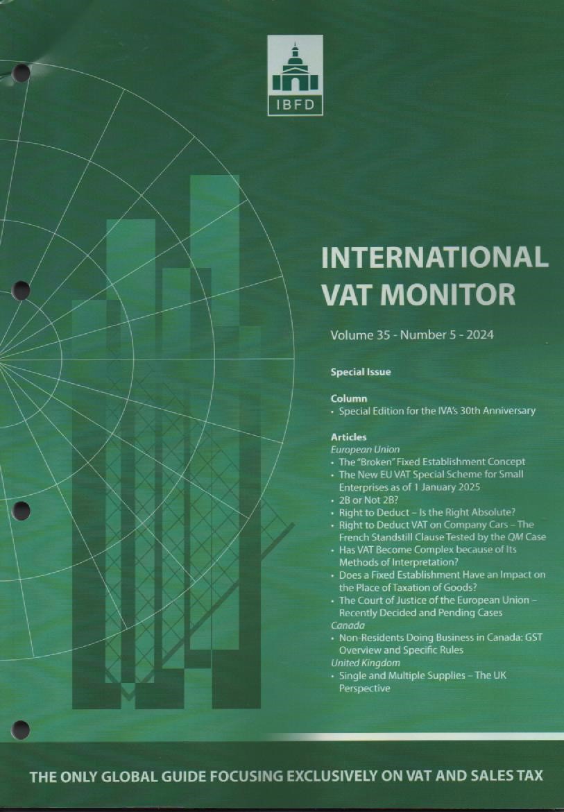 Cover International VAT Monitor Vol. 35 No. 5 - 2024