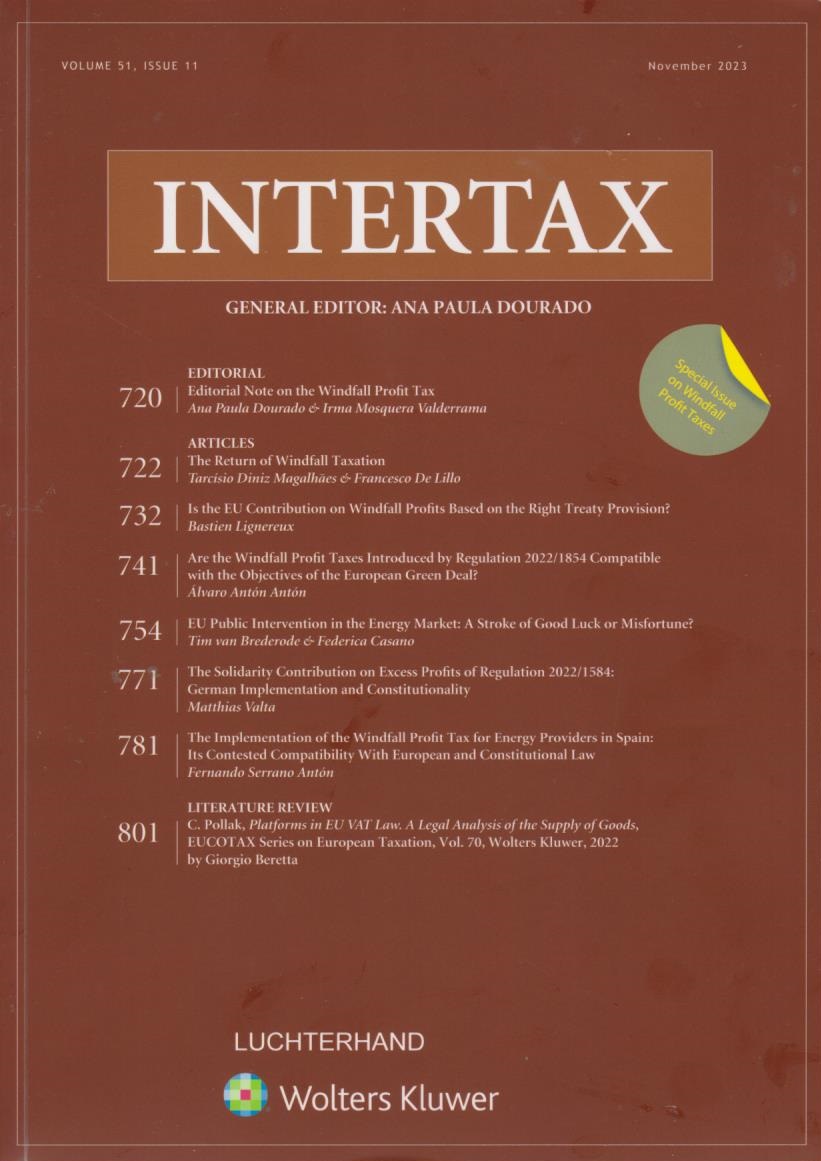 Cover Intertax: Volume 51, Issue 11, November, 2023