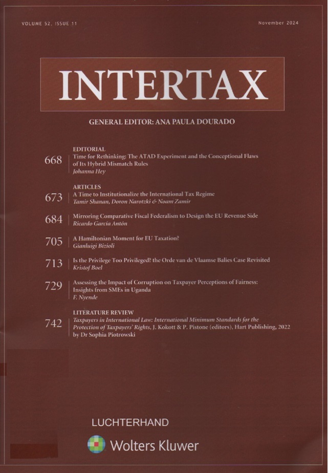 Cover Intertax: Volume 52, Issue 11, November, 2024