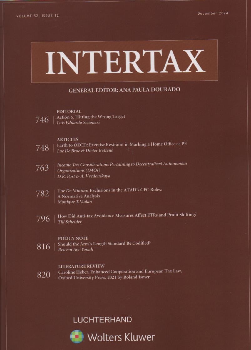 Cover Intertax: Volume 52, Issue 12, December, 2024